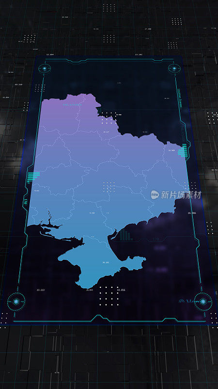 乌克兰HUD UI数字地图